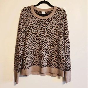 A New Day XL Leopard Animal Print Soft Relaxed Fit Sweater Hi Low